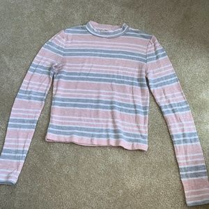 Pink And Grey Crop Top